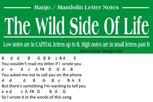 Wild side of life banjo / mandolin letters