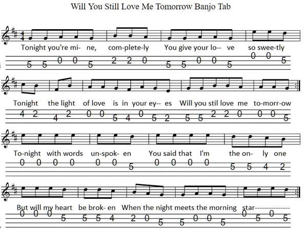 Will you still love me tomorrow banjo tab