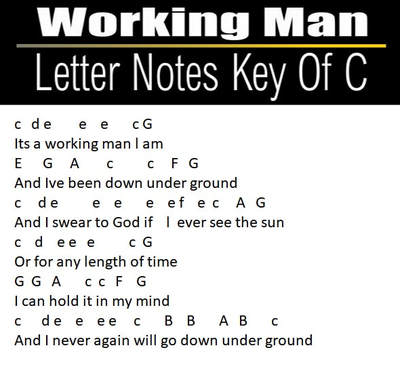WORKING MAN MUSIC LETTER NOTES