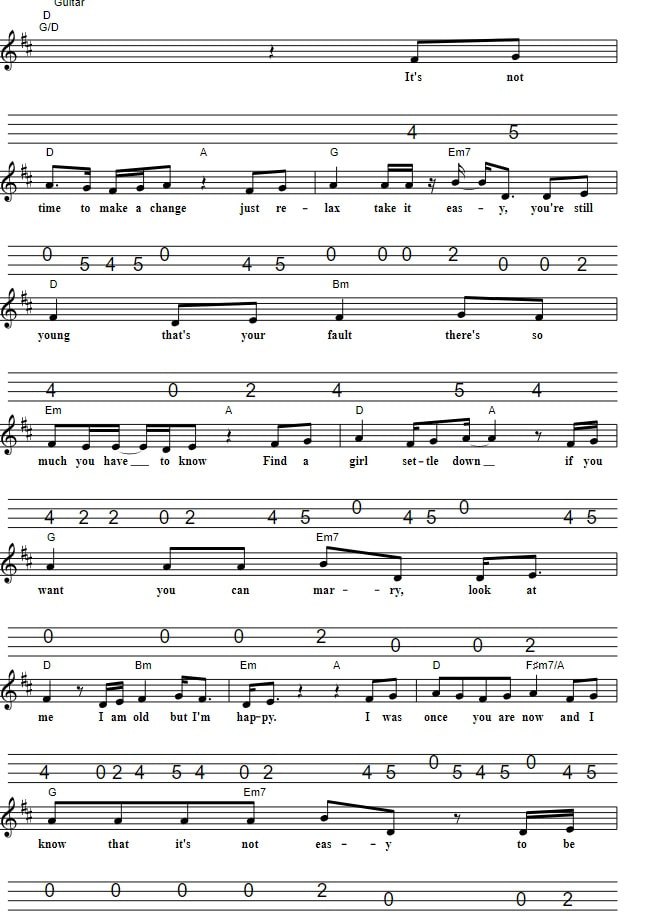 Father And Son Mandolin Tab By Cat Stevens