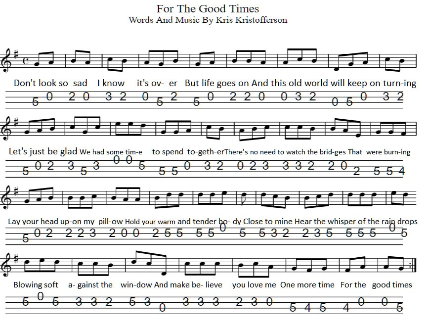 For the good times sheet music