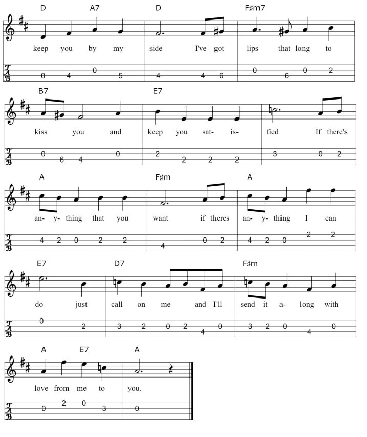 From Me To You Sheet Music And Mandolin Tab part two