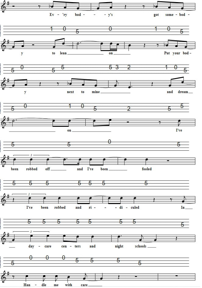 Handle me with care sheet music part two