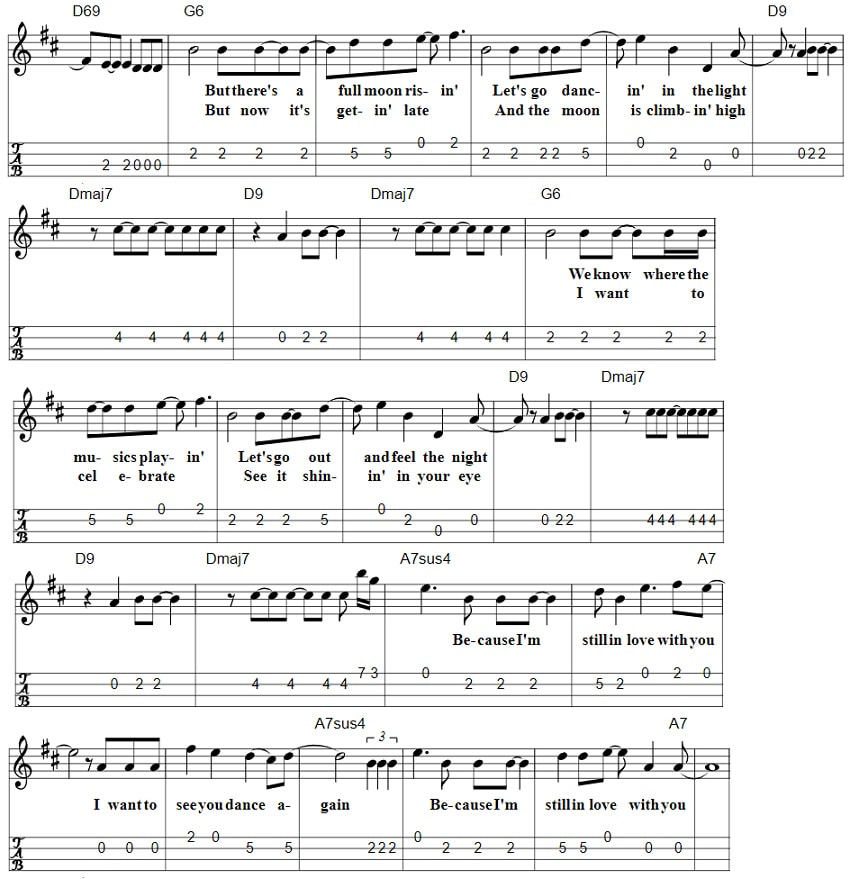 Harvest moon Neil Young banjo / mandolin tab with chords