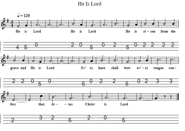 He is Lord Mandolin tab in the key of G Major