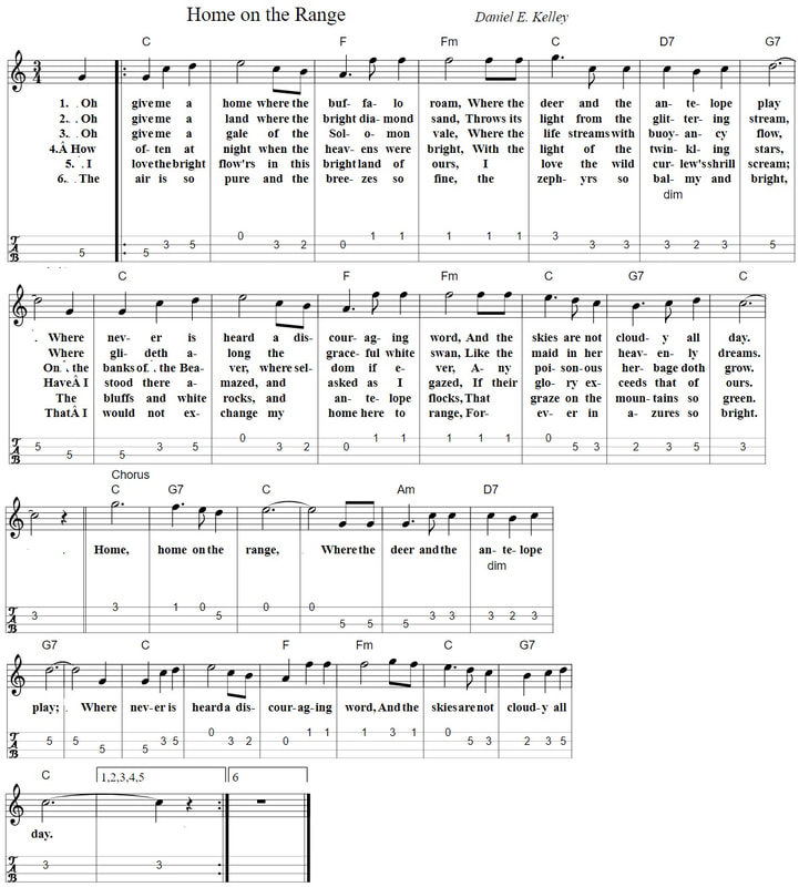 Home on the range full sheet music with chords