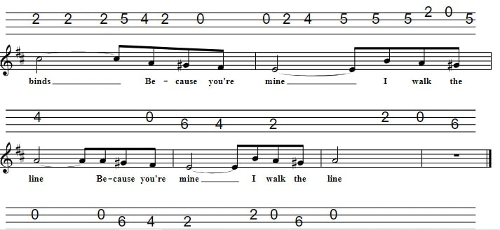 I walk the line mandolin sheet music verse three