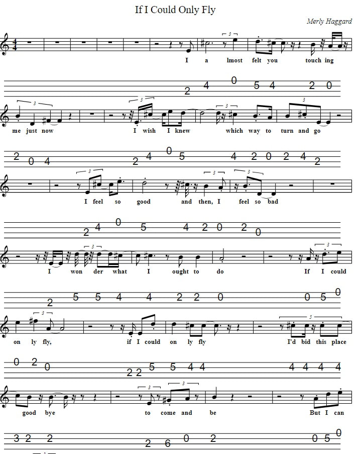 If I Could Only Fly Mandolin Tab By Mearle Haggard