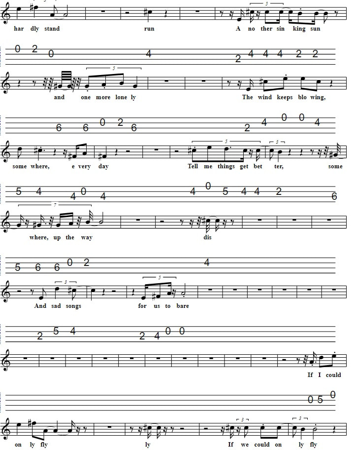 If I Could Only Fly Mandolin Tab By Mearle Haggard part two