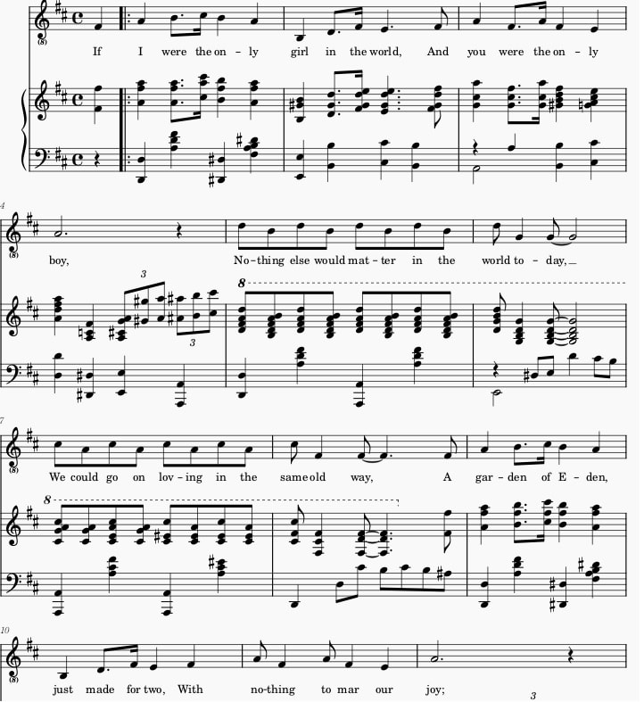 If you were the only girl in the world sheet music 