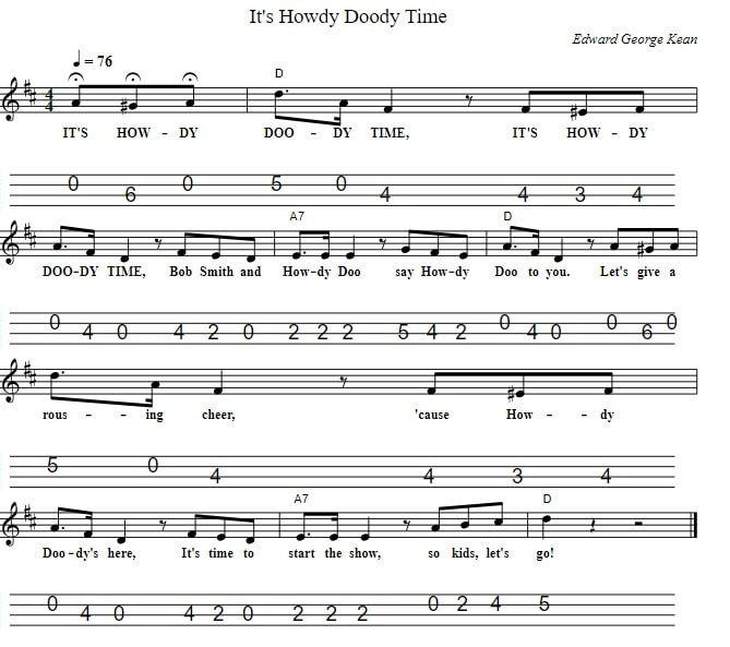 It's howdy doody time mandolin tab theme tune