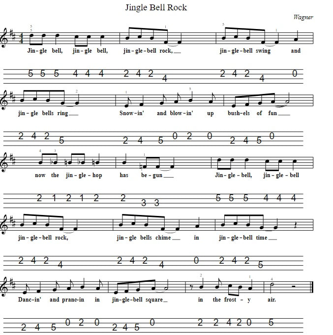 Jingle Bell Rock Mandolin Banjo Tab