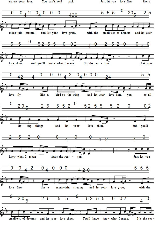 Let your love flow sheet music verse three