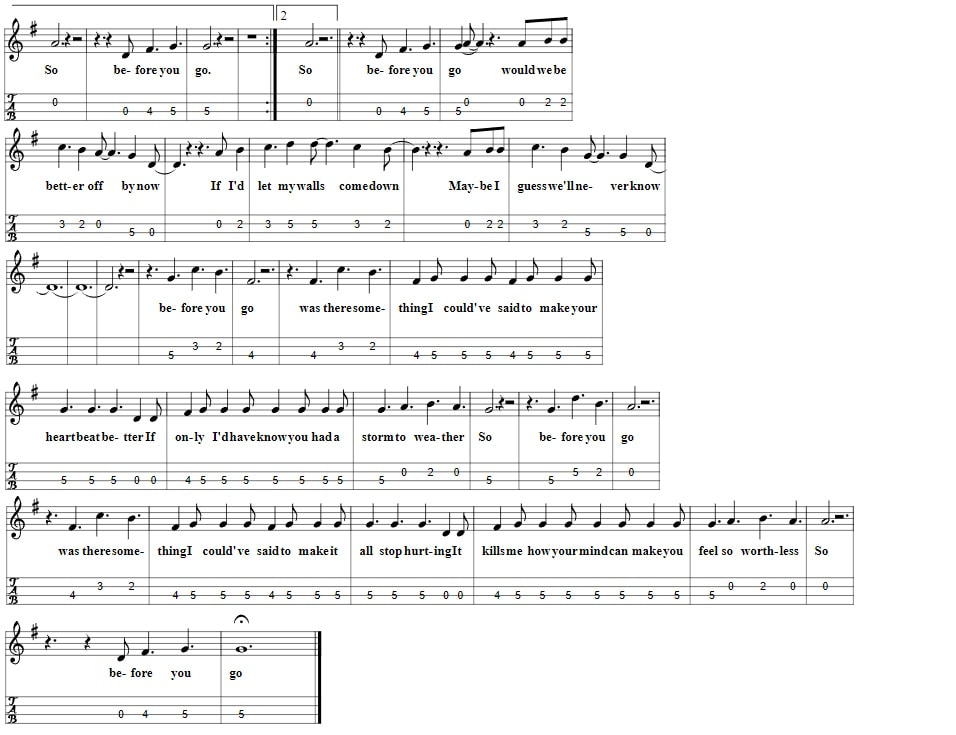 Lewis Capaldi mandolin tab before you go page two