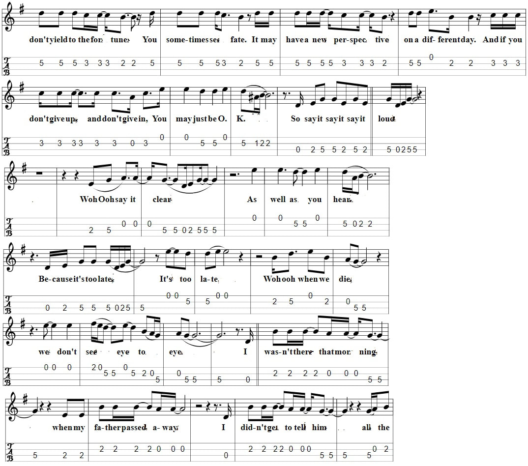 Living years sheet music by Mike And The Mechanics