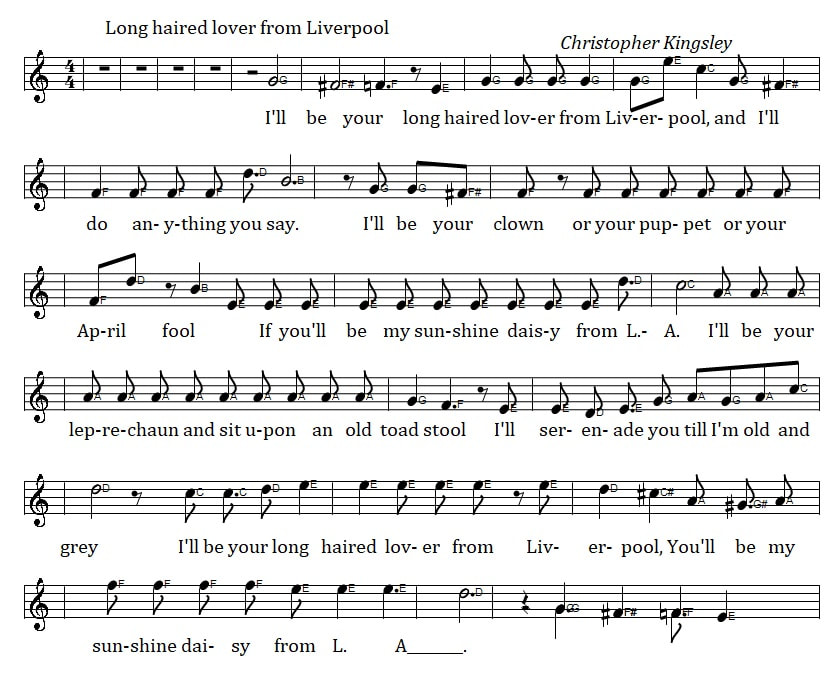 Long Haired Lover From Liverpool Sheet Music