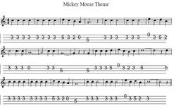 Mickey Mouse Mandolin Them Tune Tab