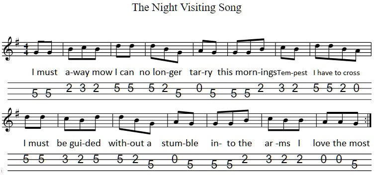 The night visiting song banjo / mandolin tab
