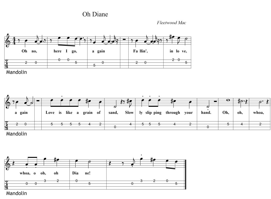 Oh Diane Sheet Music By Fleetwood Mac