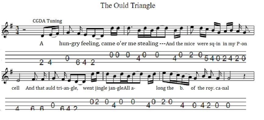 The ould triangle mandolin tab