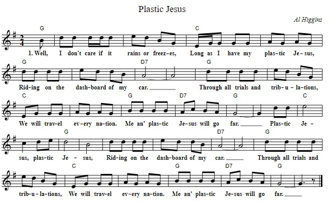 Plastic Jesus Sheet Music in G Major