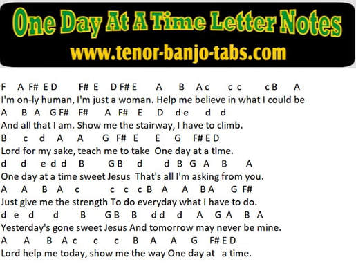 Banjo letter notes one day at a time