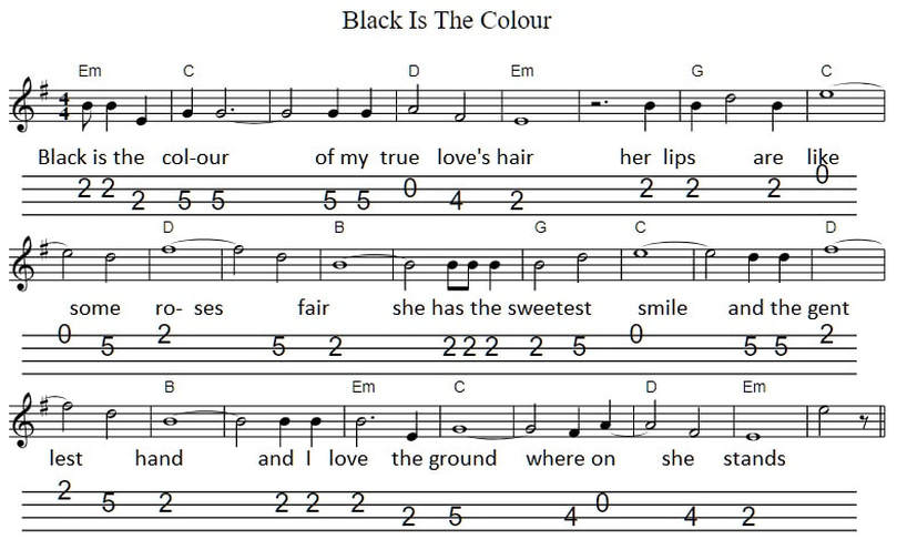 Black is the colour banjo tab