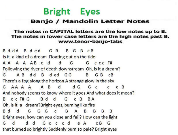 bright eyes mandolin letter notes
