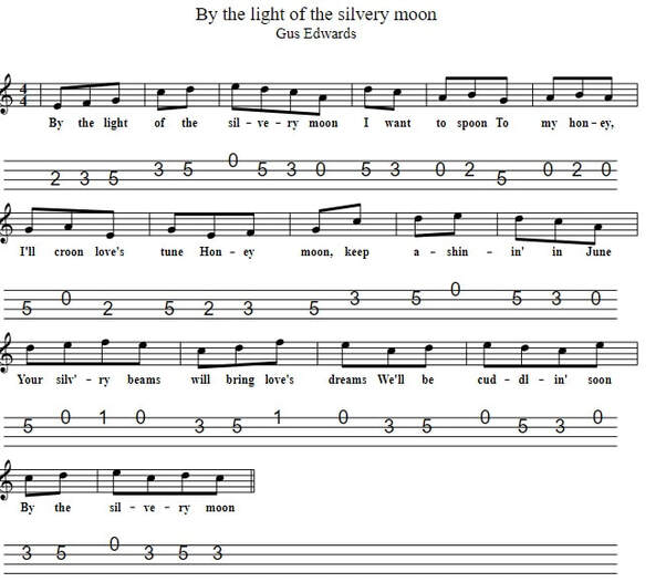 By The Light Of The Silvery Moon Mandolin Tab