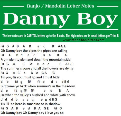 Danny Boy mandolin / banjo letter notes