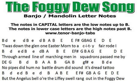 Foggy dew banjo letter notes