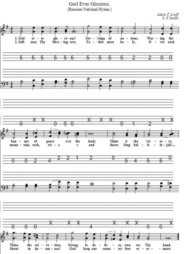God Ever Glorious Hymn Mandolin Sheet Music Tab