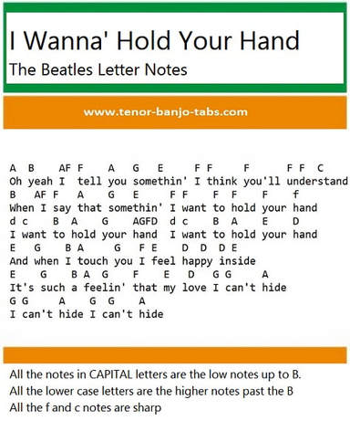 i wanna hold your hand mandolin letter notes