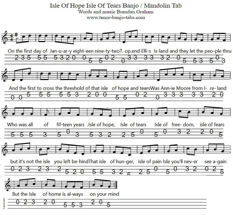 Isle of hope Isle of tears mandolin sheet music