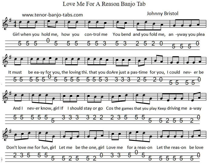 Love me for a reason boyzone sheet music for mandolin