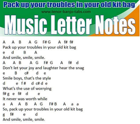Pack up your troubles music notes