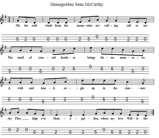 Shanagolden Mandolin / Tenor Banjo Tab