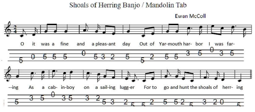 The shoals of herring banjo / mandolin sheet music