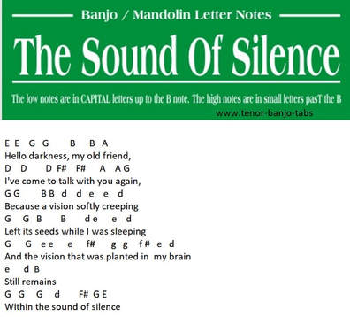 The sound of silence banjo letter notes
