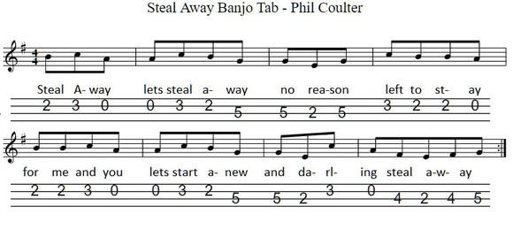 steal away banjo tab
