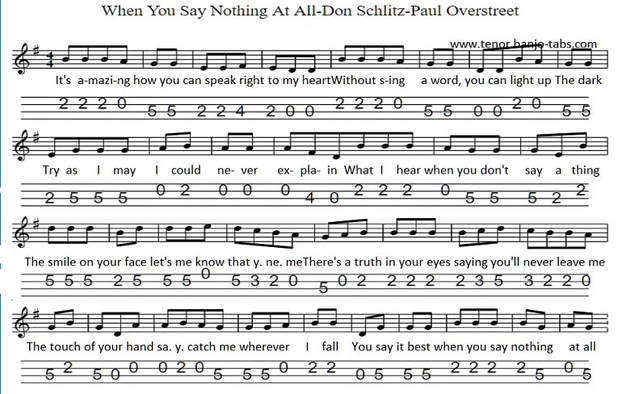 When You Say Nothing At All Sheet Music For Mandolin And Banjo