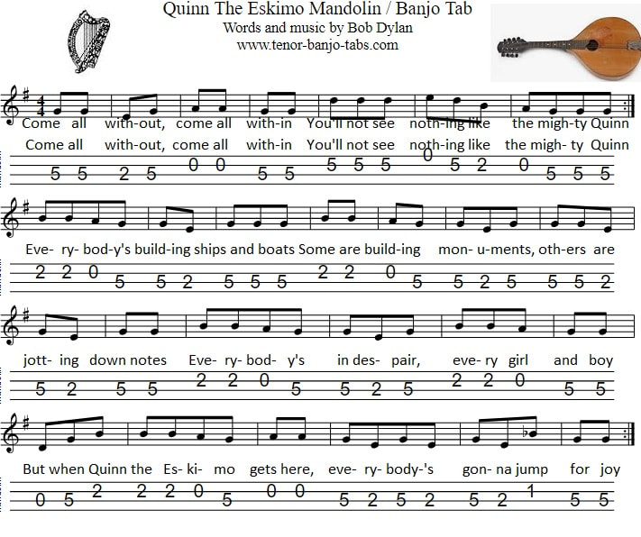 The mighty Quinn mandolin sheet music