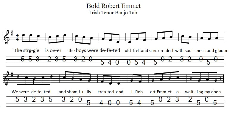 Robert Emmett mandolin tab