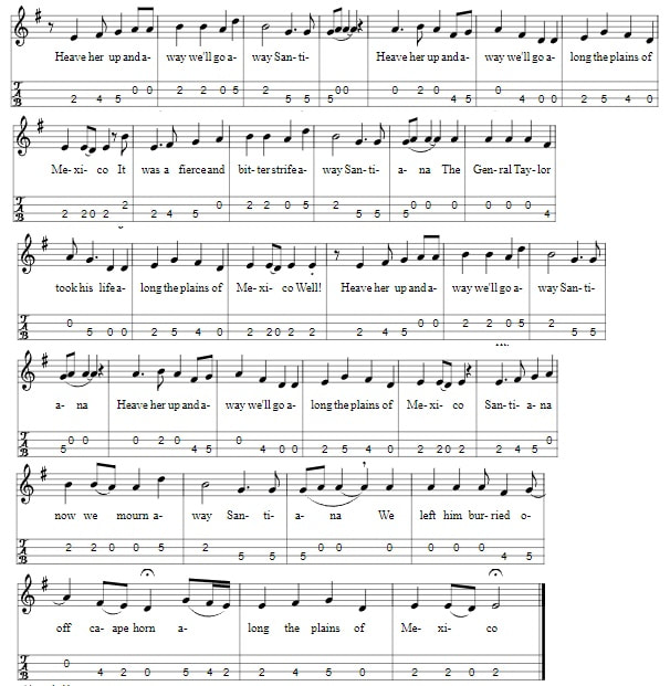 Santiana Mandolin Tab By The Longest Johns
