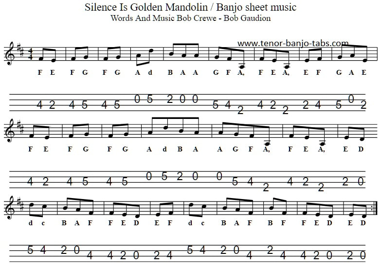 Silence is golden mandolin tab