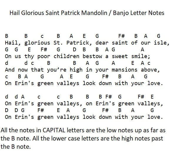 St. Patrick letter notes
