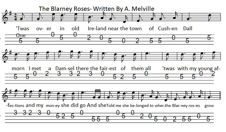 blarney roses banjo tab