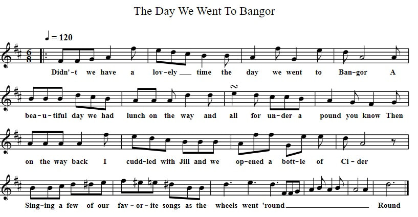 The Day We Went To Bangor Sheet Music