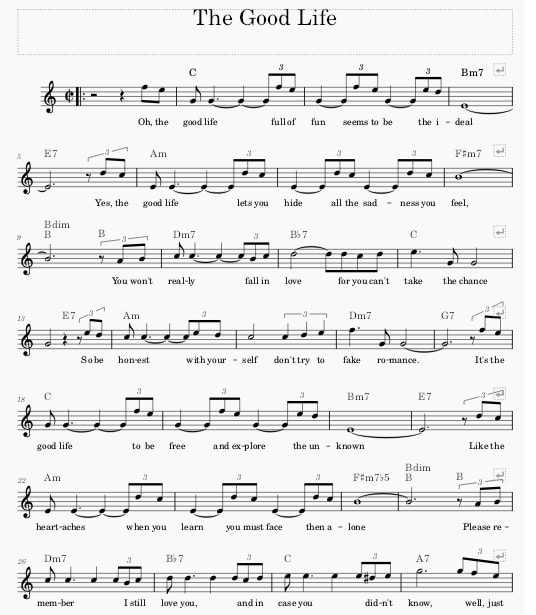 The good life piano sheet music with chords