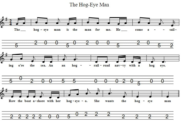 The Hog Eye Man Sheet Music And Mandolin Tab